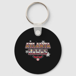 N Atlanta Hawks Christmas Ugly Sweater Key Ring