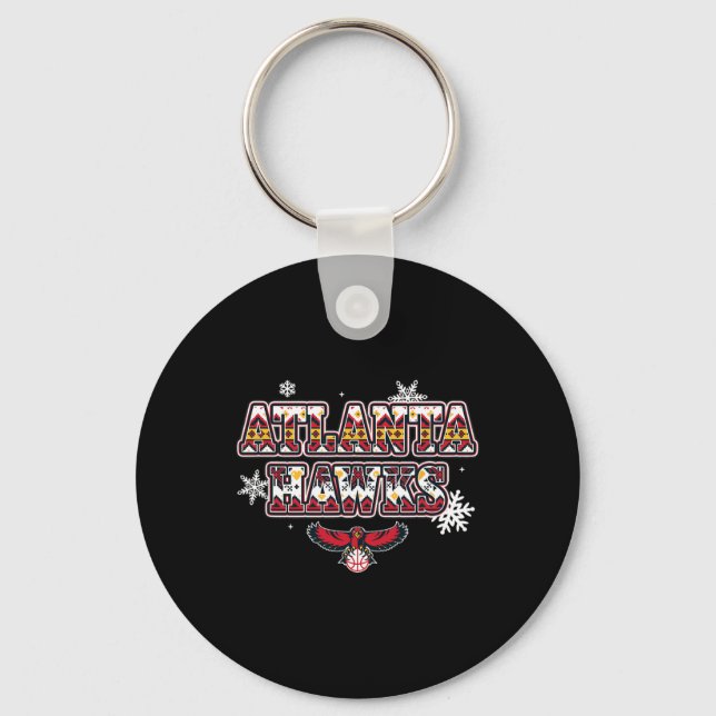 N Atlanta Hawks Christmas Ugly Sweater  Key Ring (Front)