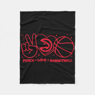 N Atlanta Hawks Peace Love Sketll Fleece Blanket