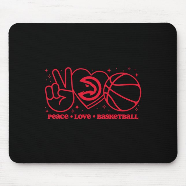 N Atlanta Hawks Peace Love Sketll  Mouse Mat (Front)