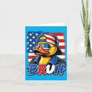 N Boy Bro 4th July Rubber Duck Patriotic Aamerican Card