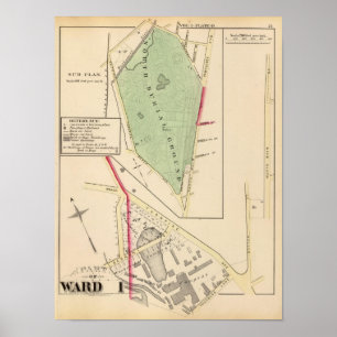 N Burial Ground and Woonsocket Company Atlas Map Poster