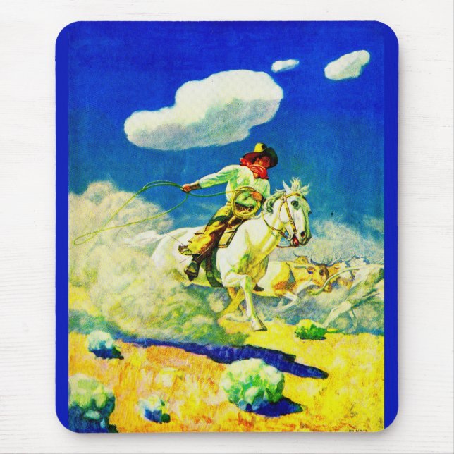 N. C. Wyeth cowboy Mouse Mat (Front)