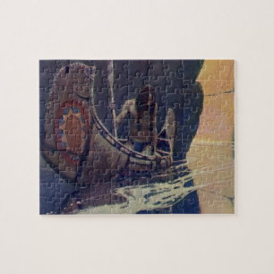 N. C. Wyeth Indian Canoe Paddling Illustration Art Jigsaw Puzzle