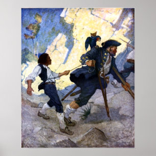 N. C. Wyeth Long John Silver and his Parrot Poster
