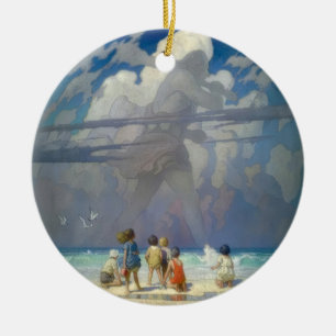 N.C. Wyeth The Giant 1923 Vintage Illustration Ceramic Tree Decoration