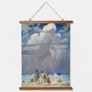 N.C. Wyeth The Giant 1923 Vintage Illustration Hanging Tapestry