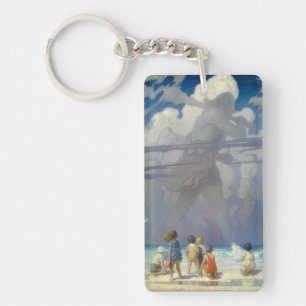 N.C. Wyeth The Giant 1923 Vintage Illustration Key Ring