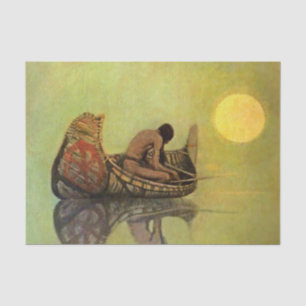 N C Wyeth Western Painting “The Silent Fisherman” Tissue Paper