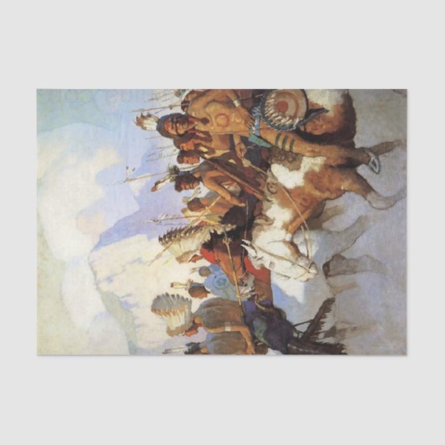 N C Wyeth Western Painting “The War Party” Tissue Paper (Front)