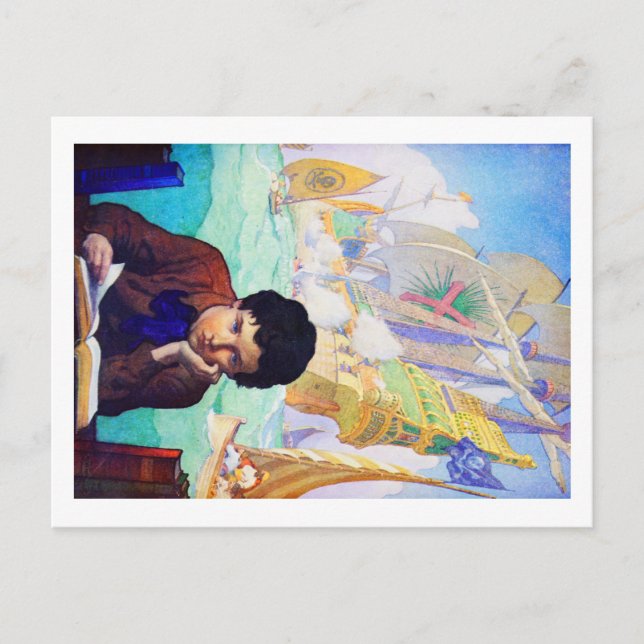 N C Wyeth's Tales Of Adventure Postcard (Front)