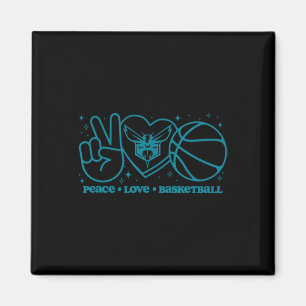 N Charlotte Hornets Peace Love Sketll Magnet