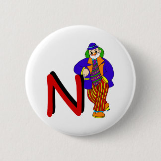 N Clown 6 Cm Round Badge