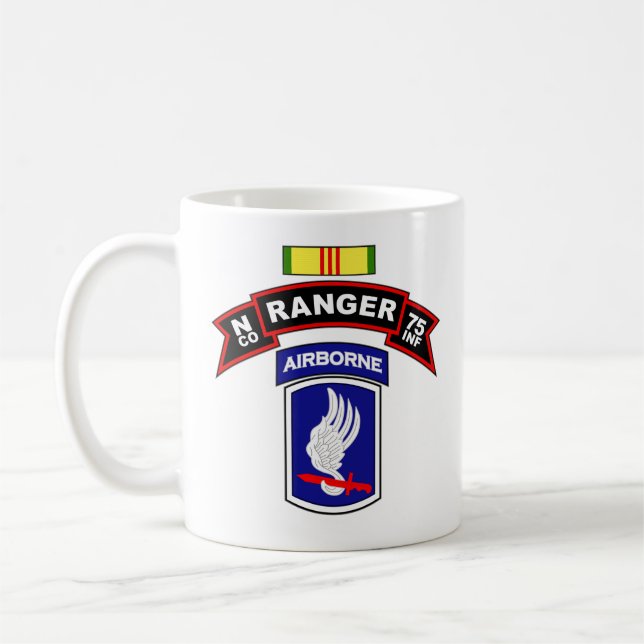 N Co, 75th Infantry - Ranger - 173d Abn, Vietnam Coffee Mug (Left)