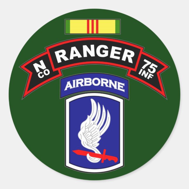N Co, 75th Infantry Regiment - Rangers, Vietnam Classic Round Sticker (Front)