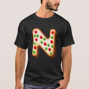 N Cutest Capital Christmas Cookie Alphabet Letter  T-Shirt