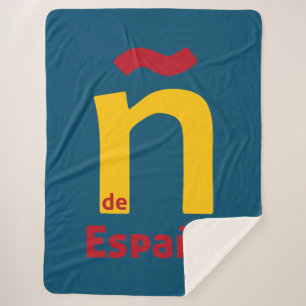 Ñ de España Sherpa Blanket