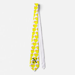 "N" Heart Yellow Red Wedding Invitation The MUSEUM Tie