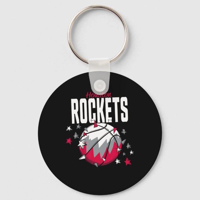 N Houston Rockets Sketll Doodle Stars  Key Ring (Front)