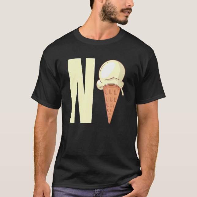 N Ice Nice Joke N Ice Cream Word Meme T-Shirt (Front)