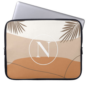 N - Initial Monogram Letter N Abstract Design Laptop Sleeve