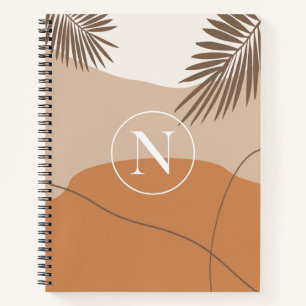 N - Initial Monogram Letter N Abstract Design Notebook