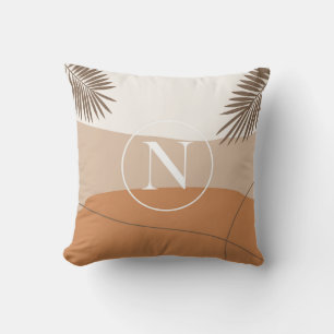 N - Initial Monogram Letter N Abstract Design Thro Cushion
