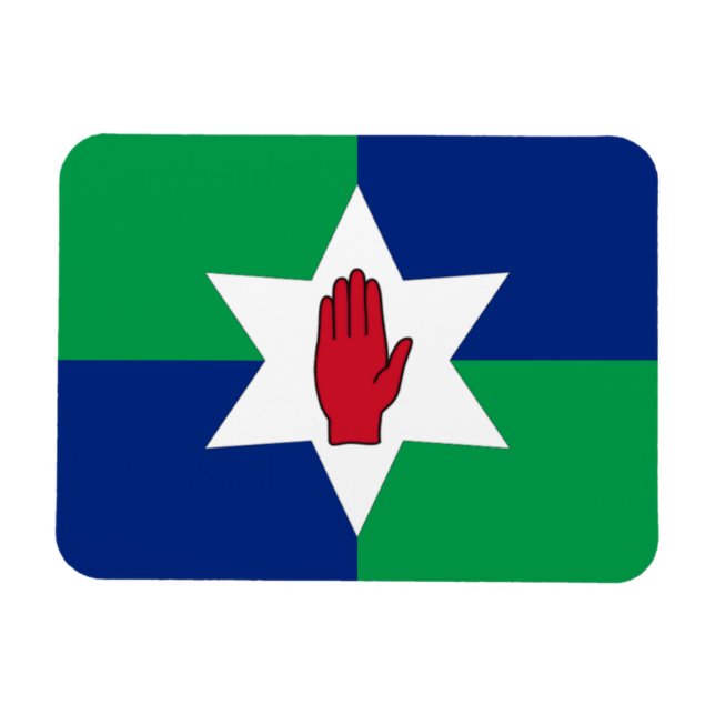 N. Ireland Flag Magnet - Star on Green & Blue (Horizontal)
