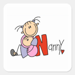 N is for Nanny Square Sticker
