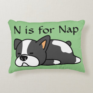 N is for Nap Puppy Dog Throw Pillow