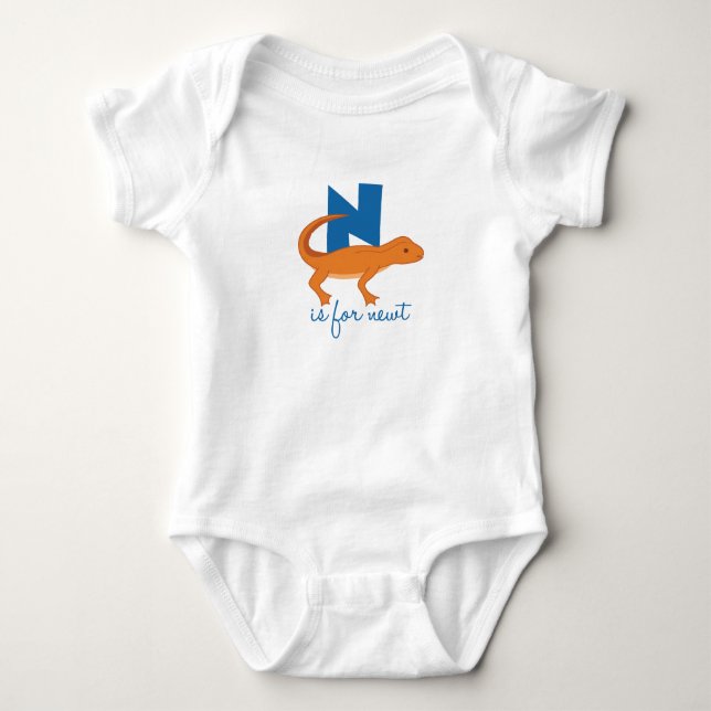N Is For Newt Baby Bodysuit (Front)