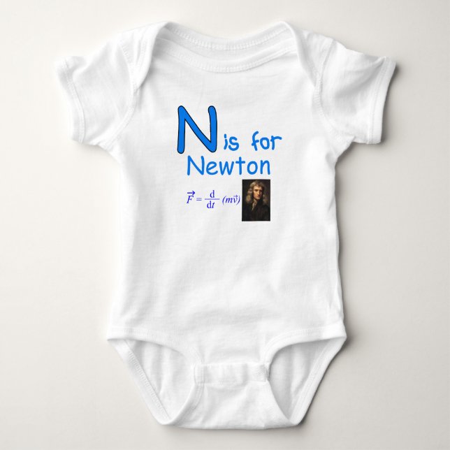N is for Newton Baby Bodysuit (Front)