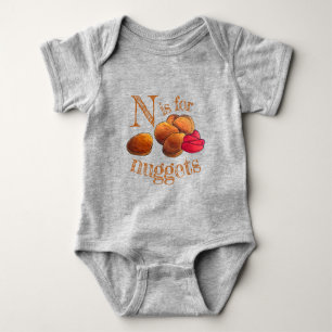 N is for NUGGETS Chicken Junk Food w/ Ketchup Baby Bodysuit