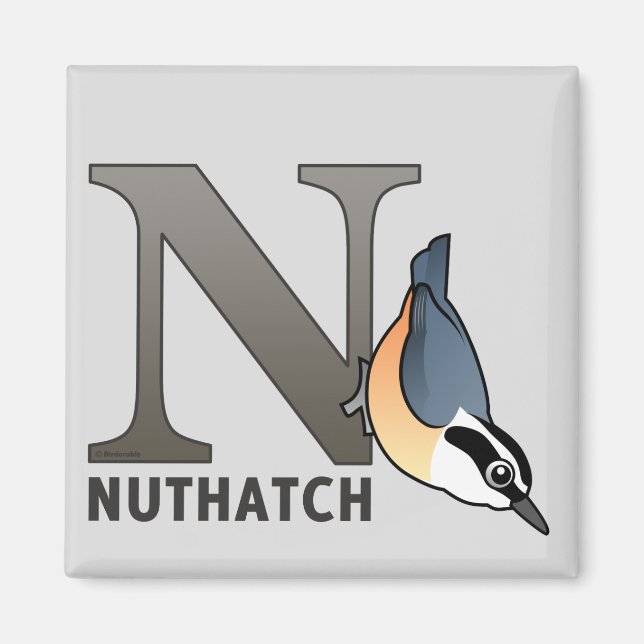 N is for Nuthatch Magnet (Front)