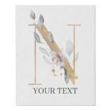 N Monogram Floral Personalised