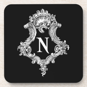 N Monogram Initial Coaster