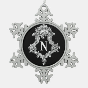 N Monogram Initial Ornament