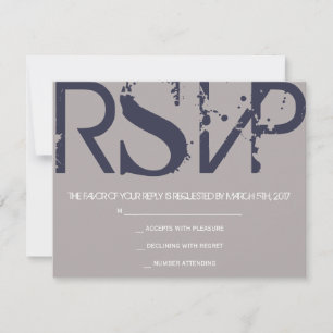 N Monogram Initials Bar Bat Mitzvah Reply Card