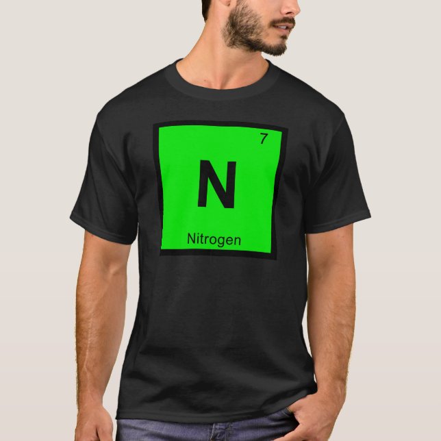 N - Nitrogen Chemistry Periodic Table Symbol T-Shirt (Front)