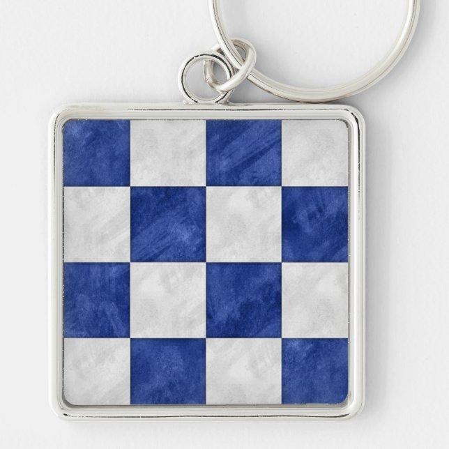 N November Watercolor Nautical Signal Flag Key Ring (Front)