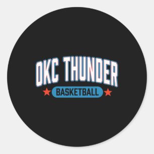 N Oklahoma City Thunder Sketll Americana Classic Round Sticker