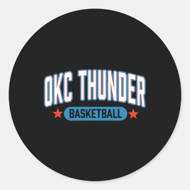 N Oklahoma City Thunder Sketll Americana  Classic Round Sticker (Front)