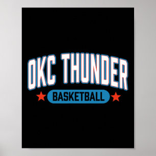 N Oklahoma City Thunder Sketll Americana  Poster