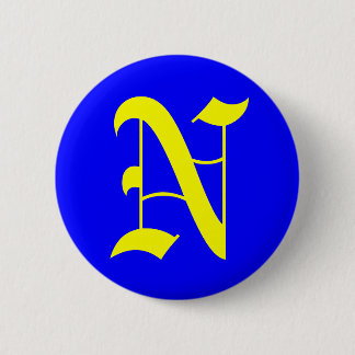N - OLD ENGLISH 6 CM ROUND BADGE
