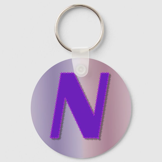 N purple monogram key ring (Front)