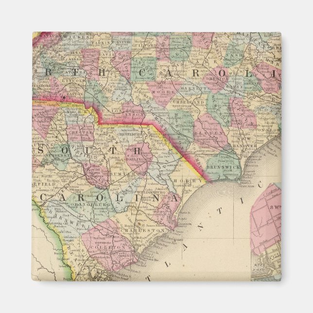 N & S Carolina Map by Mitchell Magnet (Front)