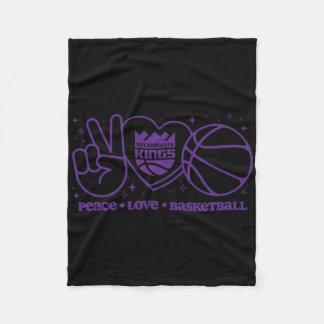 N Sacramento Kings Peace Love Sketll  Fleece Blanket