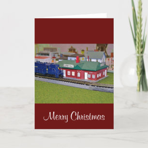 N Scale Model Train Village Holiday Card