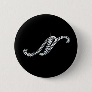 N script "Diamond Bling" 6 Cm Round Badge