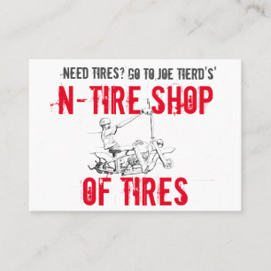 N-Tire Shop Of Tires Red, White, Black Business Card
